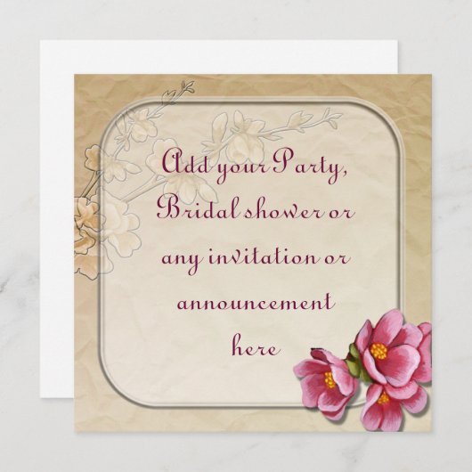 春パーティー又は数々の目的招待状 招待状 (正面/裏面)