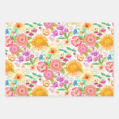 春パーティー植物白 ラッピングペーパーシート (正面3)