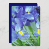 春パープルアイリスフラワーアートフォト招待状 招待状 (正面/裏面)