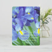 春パープルアイリスフラワーアートフォト招待状 招待状 (スタンド正面)