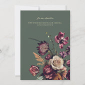 春パープルカラフルグリーンの豊結婚かさ 招待状 (裏面)