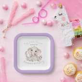 春パープルガール1歳の誕生日カスタム年齢 ペーパープレート (パーティー)