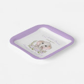 春パープルガール1歳の誕生日カスタム年齢 ペーパープレート (傾斜あり)
