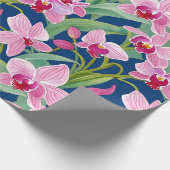 春パープルピンクオーキッドフローラウォーター色 ラッピングペーパー (角)