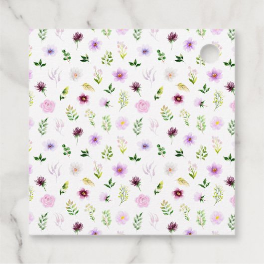 春パープルフローラブライダルシャワーありがとう フェイバータグ (裏面)