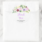 春パープルフローラブライダルシャワーありがとう ラウンドシール (バッグ)