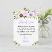 春パープルフローラブライダルシャワー サンキューカード (スタンド正面)