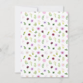 春パープルフローラブライダルシャワー サンキューカード (裏面)