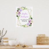 春パープルフローラベビー誕生の状態 ポスター (キッチン)