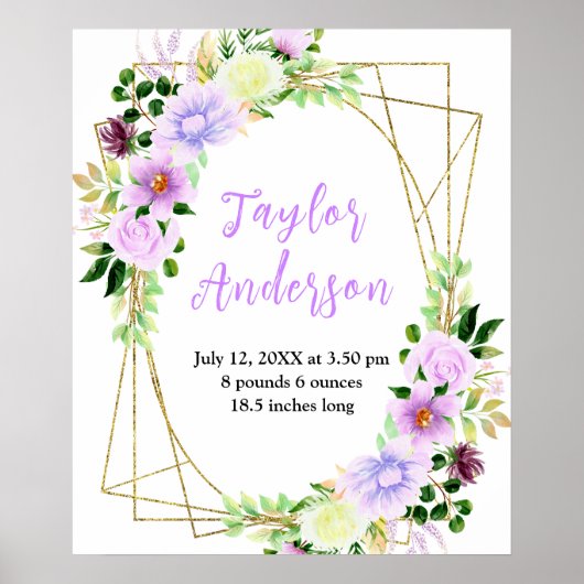 春パープルフローラベビー誕生の状態 ポスター (正面)