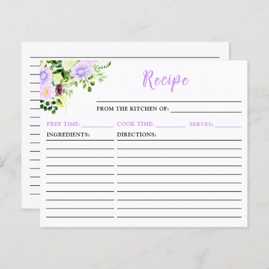 春パープルフローラレシピカード (正面/裏面)