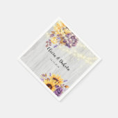 春ヒマワリと紫結婚牡丹 スタンダードカクテルナプキン (角)