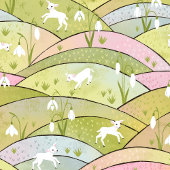 春ヒルズとベビーヤギと雪のドロップ復活祭 ラッピングペーパー