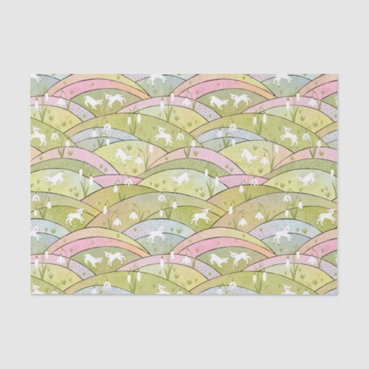 春ヒルズとベビーヤギと雪のドロップ復活祭 薄葉紙 (正面)