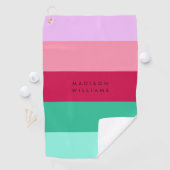 春ビバマゼンタカラーブロック横ストライプ線 ゴルフタオル (インサイチュ)