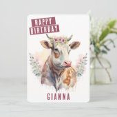 春ビーズカウー誕生日カード シーズンカード (スタンド正面)