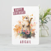 春ビーズキャット誕生日カード シーズンカード (スタンド正面)