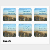 春ビーチシーンNo.3蔵書票 スクエアシール (シート)