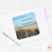 春ビーチシーンNo.3蔵書票 スクエアシール (封筒)