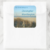 春ビーチシーンNo.3蔵書票 スクエアシール (バッグ)