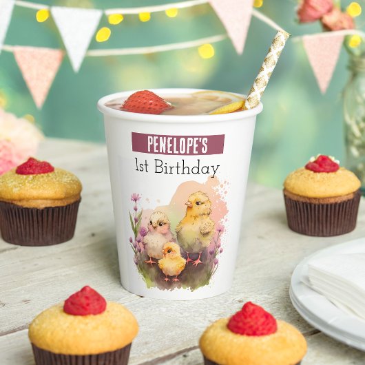 春ビーブシックス – 1歳の誕生日 –  紙コップ