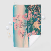 春ピクニックアンダーさくらんぼツリーフラワーズ山富士 ゴルフタオル (インサイチュ)