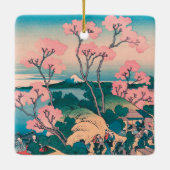 春ピクニックアンダーさくらんぼツリーフラワーズ山富士 セラミックオーナメント (裏面)