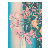 春ピクニックアンダーさくらんぼツリーフラワーズ山富士 テーブルクロス (正面)