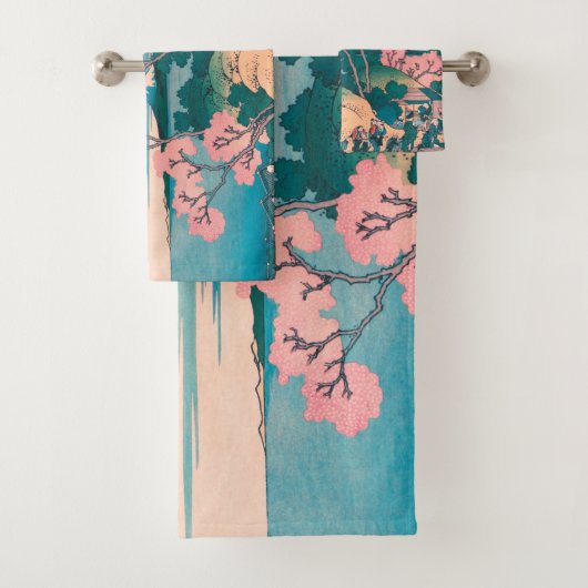 春ピクニックアンダーさくらんぼツリーフラワーズ山富士 バスタオルセット (インサイチュ)