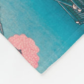 春ピクニックアンダーさくらんぼツリーフラワーズ山富士 フリースブランケット (角)