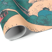 春ピクニックアンダーさくらんぼツリーフラワーズ山富士 ラッピングペーパー (ロールコーナー)