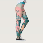 春ピクニックアンダーさくらんぼツリーフラワーズ山富士 レギンス (右)