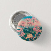 春ピクニックアンダーさくらんぼツリーフラワーズ山富士 缶バッジ (正面&裏面)