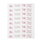 春ピンクさくらんぼの花。フローラ差出人住所 ラップアラウンドラベル (シート)