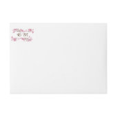 春ピンクさくらんぼの花。フローラ差出人住所 ラップアラウンドラベル (正面)