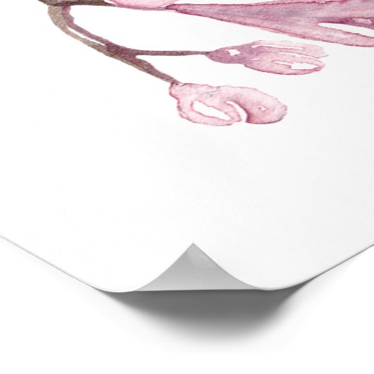 春ピンクさくらんぼの花。フローラ結婚の歓迎 ポスター (角)