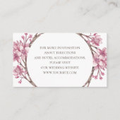 春ピンクさくらんぼの花。結婚詳細 エンクロージャーカード (裏面)