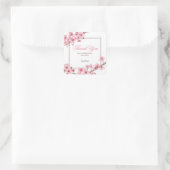 春ピンクさくらんぼブロッサムフローラ誕生日 スクエアシール (バッグ)