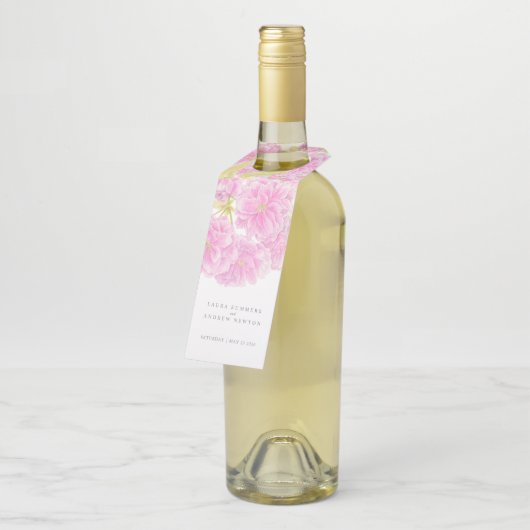 春ピンクさくらんぼ結婚花 ボトルネックタグ (アングル)