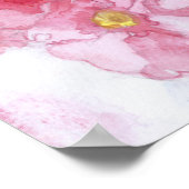 春ピンクさくらんぼ花水彩 ポスター (角)