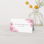 春ピンクさくらんぼ花。フローラ結婚の プレイスカード (裏面)