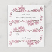 春ピンクさくらんぼ花。フローラ結婚の プレイスカード (外部開封)