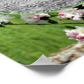 春ピンクと白の花自分の写真を追加 ポスター (角)