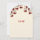 春ピンクと赤の花 招待状 (裏面)