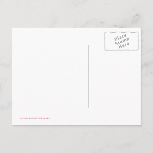 春ピンクのチューリップフラワーウェディングは日付を保存 案内ポストカード (裏面)