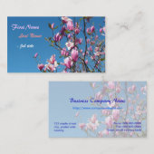 春ピンクのマグノリアの花で青空 名刺 (正面/裏面)