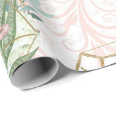 春ピンクアンドミントグリッター多肉類 ラッピングペーパー (ロールコーナー)