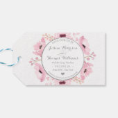 春ピンクウォーターカラーフローラ保存日付 ギフトタグ (裏面横)