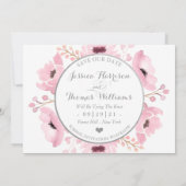 春ピンクウォーターカラーフローラ保存日付 セーブザデート (裏面)