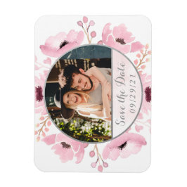 春ピンクウォーターカラーフローラ保存日付 マグネット